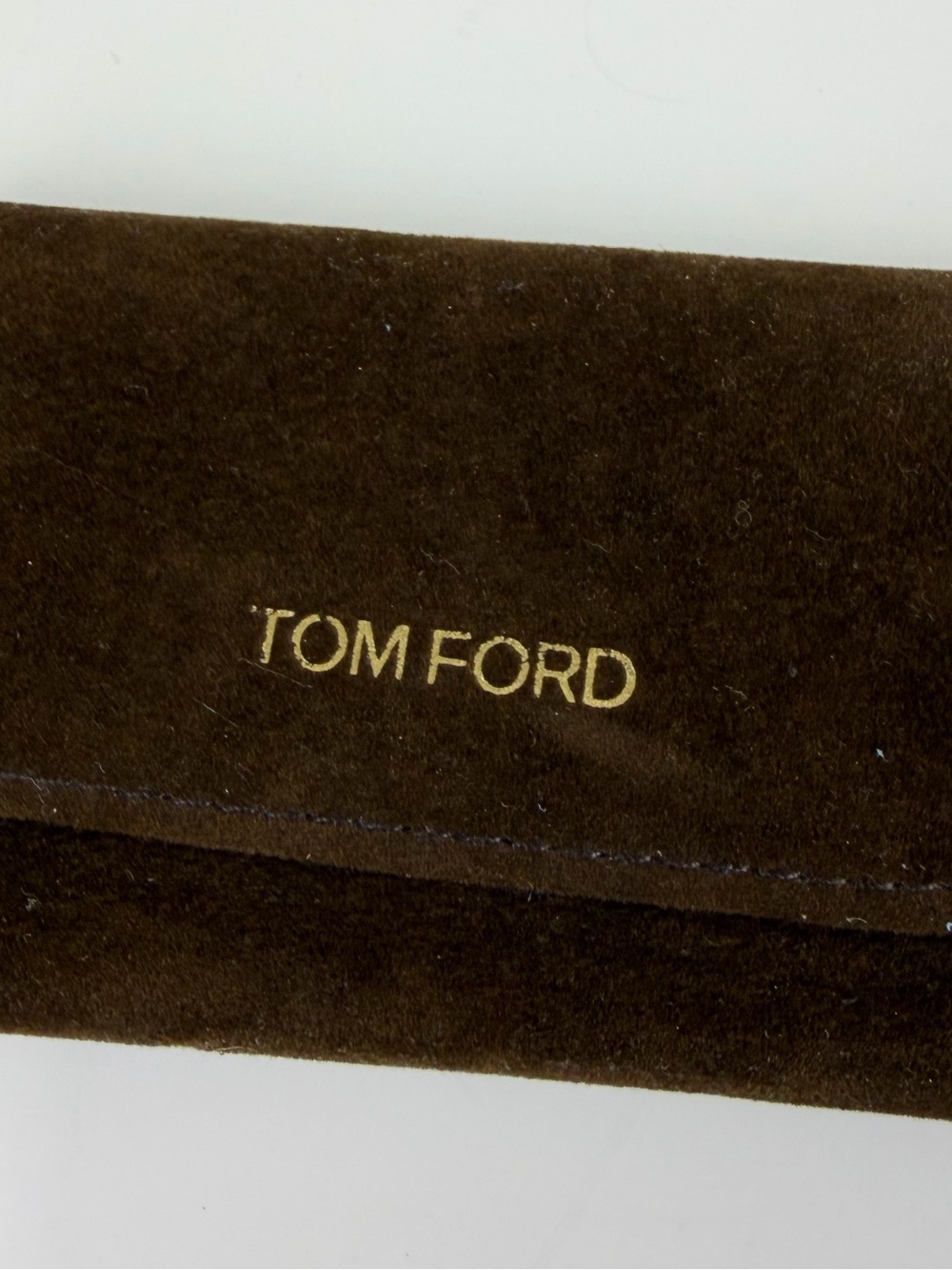 Tom Ford Brown Suede-Like Eyeglass & Sunglasses Case – Case Only